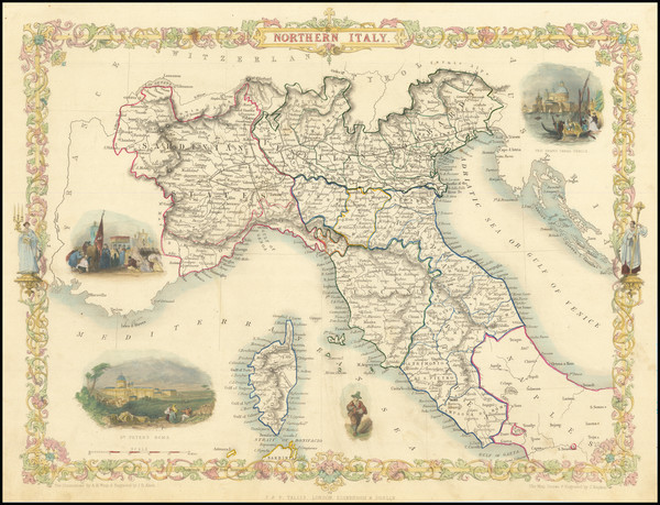 67-Northern Italy Map By John Tallis