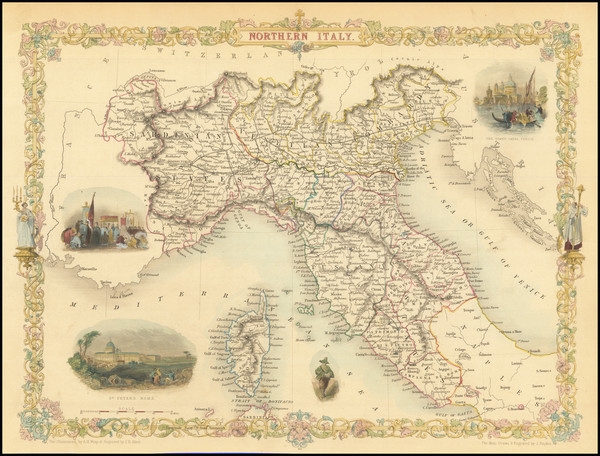 32-Northern Italy Map By John Tallis