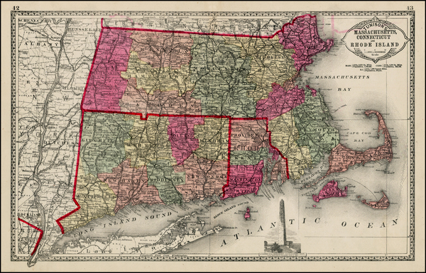 10-New England Map By H.C. Tunison