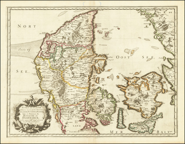 4-Denmark Map By Nicolas Sanson