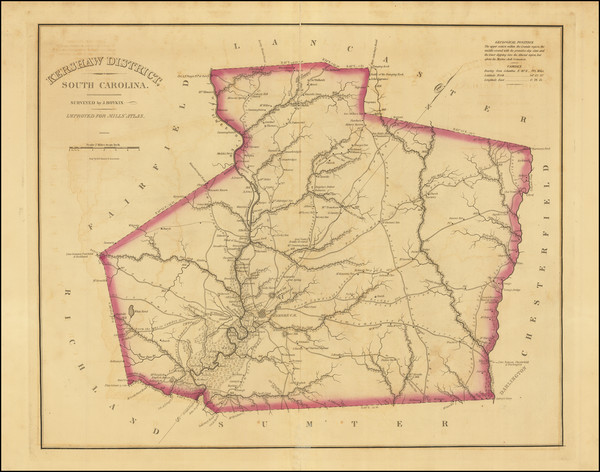 47-South Carolina Map By Robert Mills