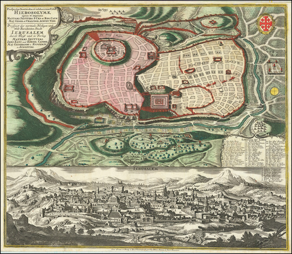 48-Jerusalem Map By Matthaus Seutter