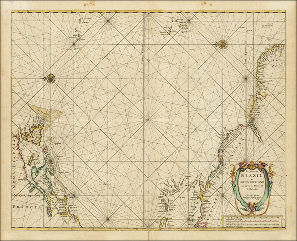 31-New England, Mid-Atlantic, Caribbean, Brazil, Venezuela and Canada Map By Hendrick Doncker