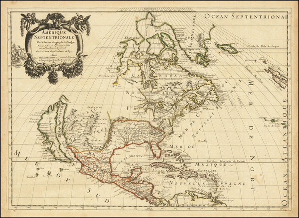 44-North America and California as an Island Map By Guillaume Sanson / Pierre Mariette