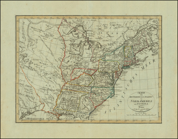 57-United States Map By Weimar Geographische Institut