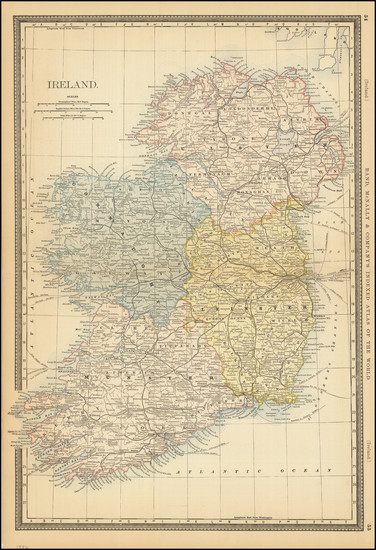 63-Ireland Map By William Rand  &  Andrew McNally