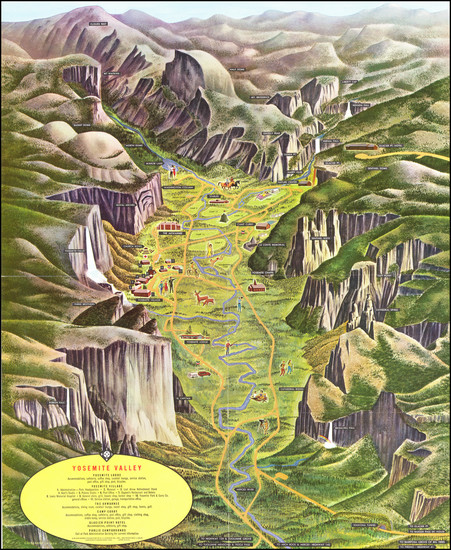 7-Pictorial Maps and Yosemite Map By Milton Cavagnaro - Lee Holub