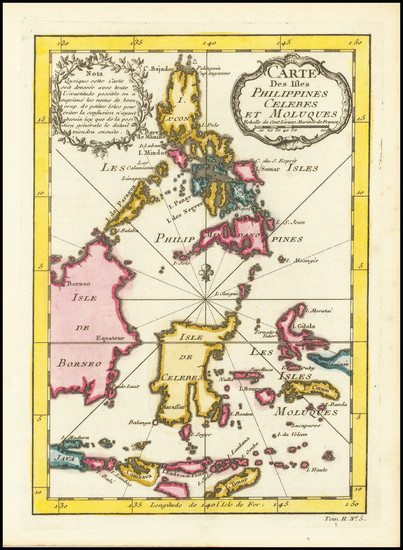 15-Southeast Asia and Philippines Map By Jacques Nicolas Bellin