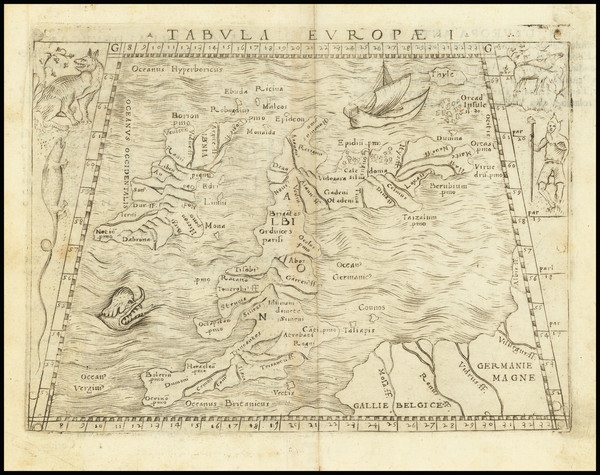 86-British Isles Map By Giacomo Gastaldi