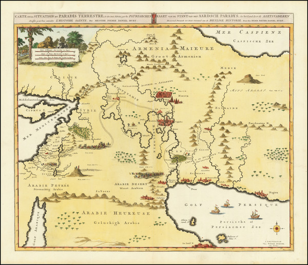 54-Middle East and Holy Land Map By Pierre Mortier