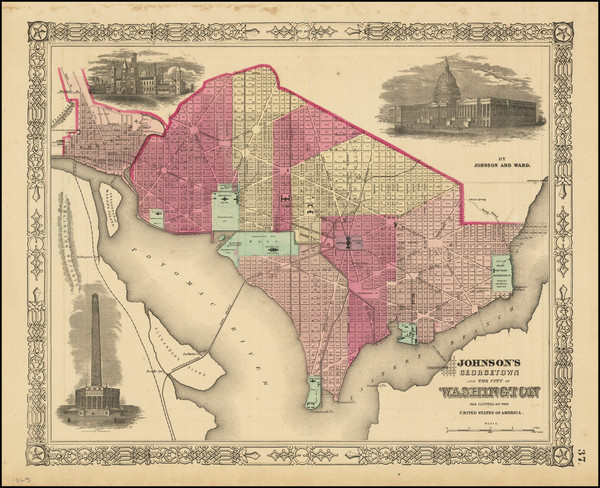 62-Washington, D.C. Map By Alvin Jewett Johnson  &  Benjamin P Ward