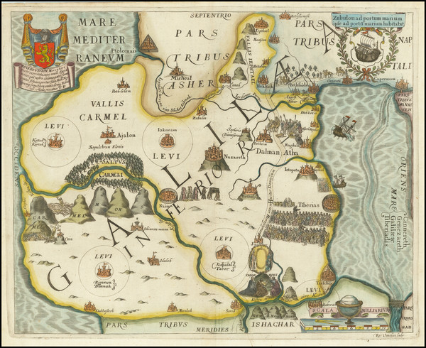 17-Holy Land Map By Thomas Fuller