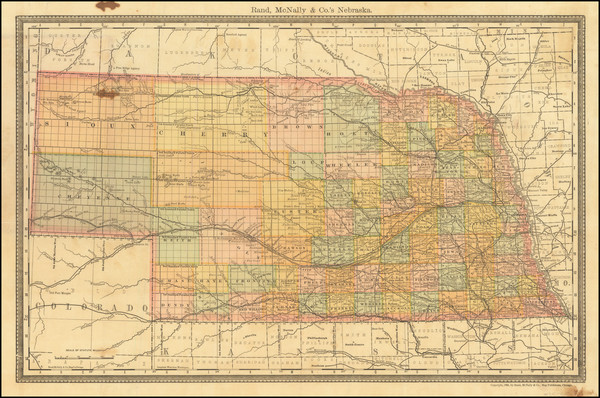 86-Nebraska Map By Rand McNally & Company