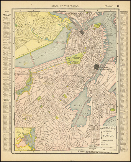 96-Boston Map By Rand McNally & Company