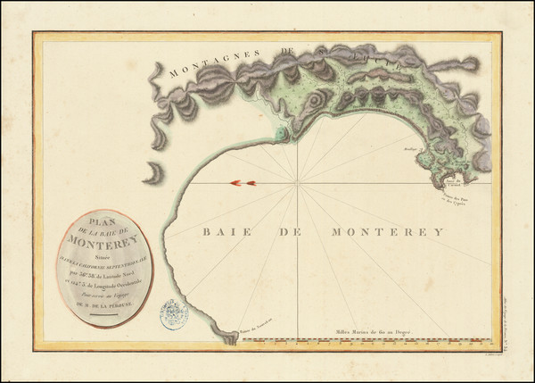 54-California and Other California Cities Map By Jean Francois Galaup de La Perouse