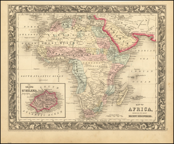 41-Africa Map By Samuel Augustus Mitchell Jr.