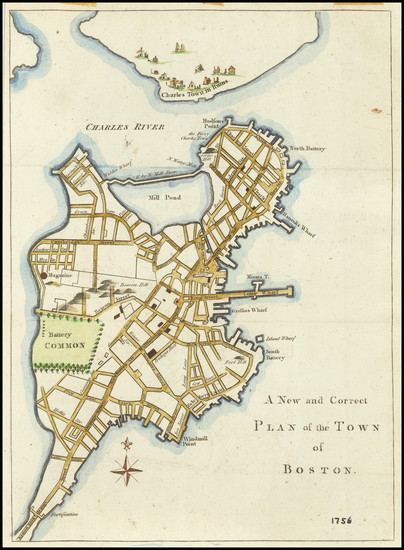 19-New England, Massachusetts, Boston and American Revolution Map By Gentleman's Magazine