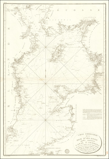 91-British Isles, England, Scotland and Ireland Map By Depot de la Marine