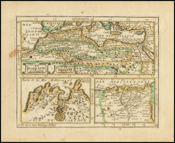 75-Egypt and North Africa Map By Antoine De Fer