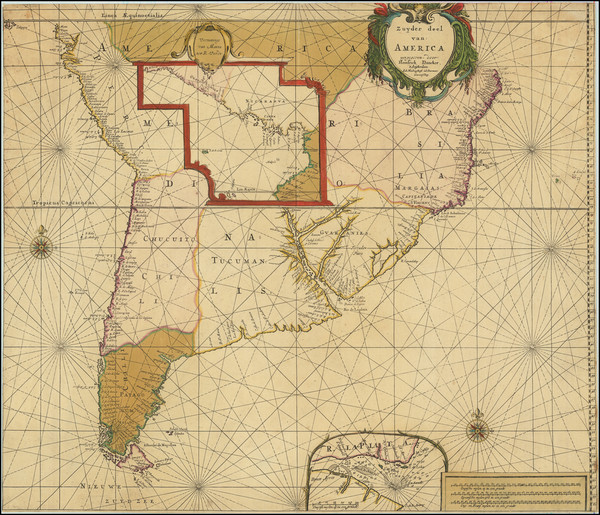 89-Central America, South America, Argentina and Brazil Map By Hendrick Doncker