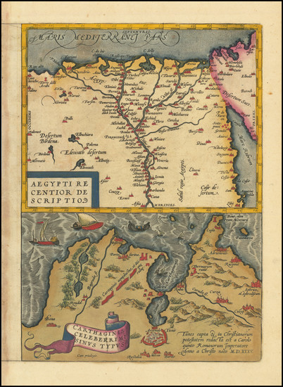 14-Egypt and North Africa Map By Abraham Ortelius