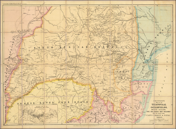 11-South Africa Map By Stanford's Geographical Establishment