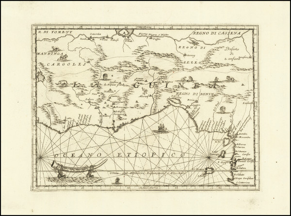 56-West Africa Map By Vincenzo Maria Coronelli