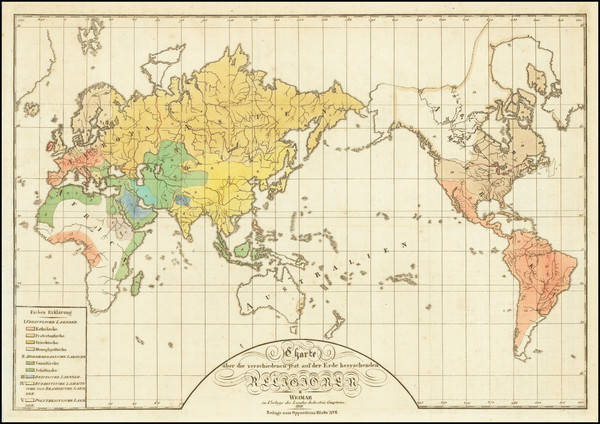 47-World Map By Verlag des Landes Industrie Comptoirs