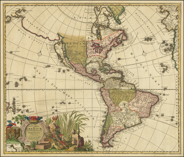 57-California as an Island and America Map By Carel Allard