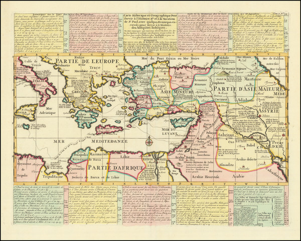 72-Mediterranean, Holy Land and Turkey & Asia Minor Map By Henri Chatelain