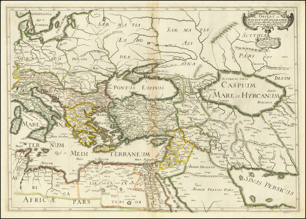 10-Mediterranean and Middle East Map By Melchior Tavernier / Nicolas Sanson