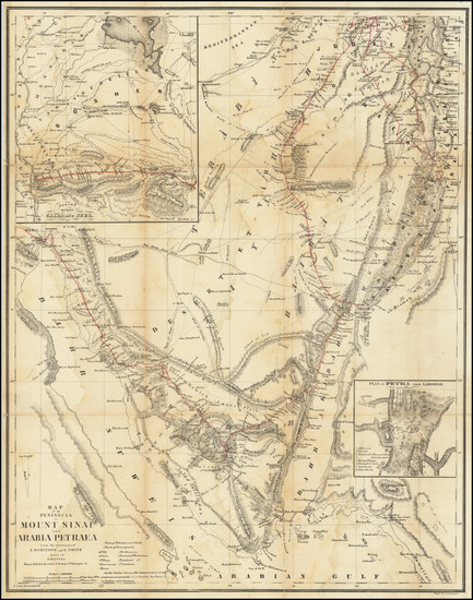 28-Holy Land Map By Edward Robinson / H. Kiepert