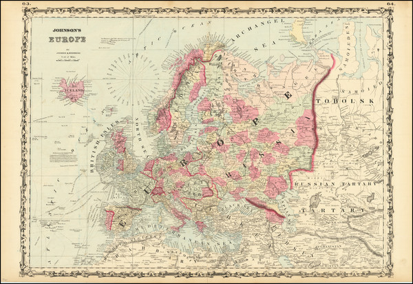 76-Europe Map By Alvin Jewett Johnson  &  Ross C. Browning