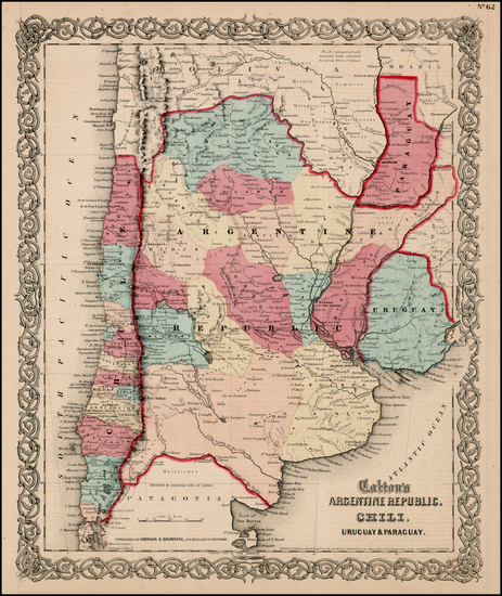 91-South America Map By Joseph Hutchins Colton