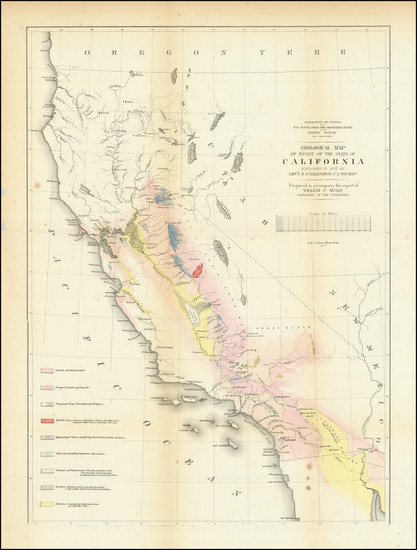 85-California and Geological Map By U.S. Pacific RR Survey