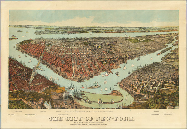 64-New York City Map By Charles Magnus