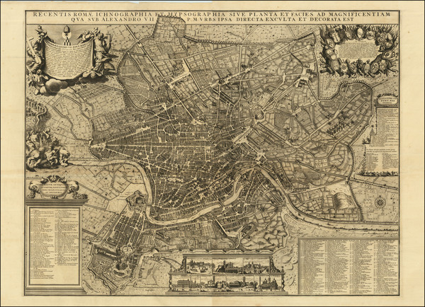 78-Rome Map By Johannes Covens  &  Cornelis Mortier