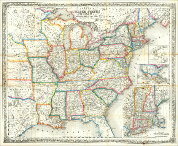 76-United States and Canada Map By Joseph Hutchins Colton