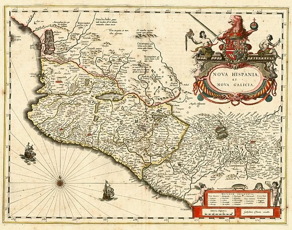 51-Mexico Map By Willem Janszoon Blaeu