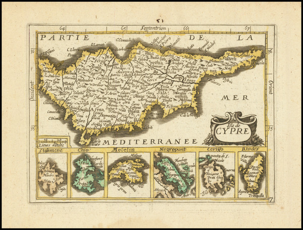 74-Cyprus Map By Antoine De Fer