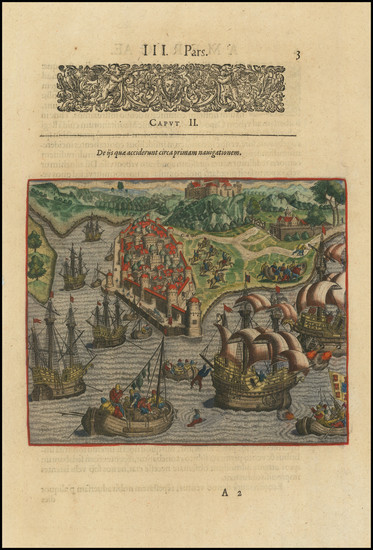 0-Brazil and Portugal Map By Theodor De Bry