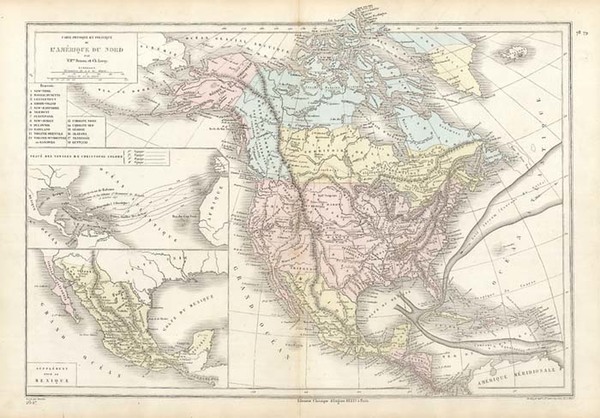 76-North America Map By Drioux et Leroy