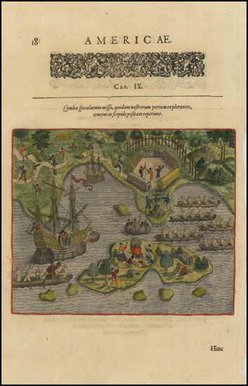 83-Brazil Map By Theodor De Bry