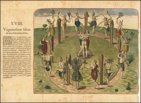 3-Southeast, Virginia, North Carolina and South Carolina Map By Theodor De Bry