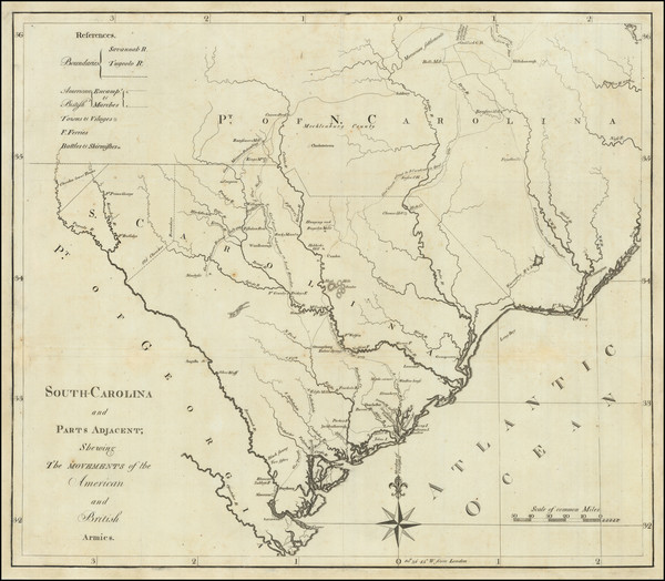 35-South Carolina and American Revolution Map By David Ramsay