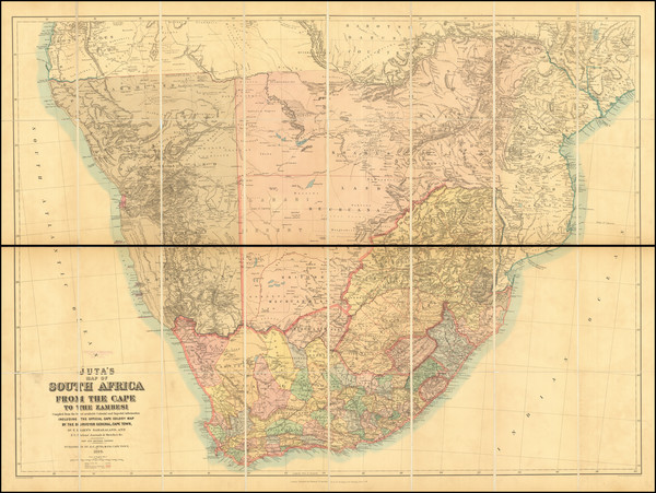 56-South Africa Map By Edward Stanford / J.C. Juta