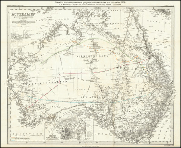 70-Australia Map By Justus Perthes