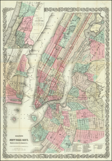 34-New York City Map By G.W.  & C.B. Colton