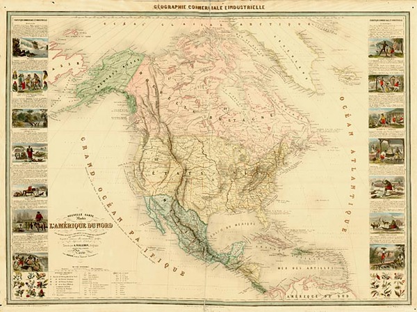 80-United States, Alaska, North America and Canada Map By Alexandre Vuillemin