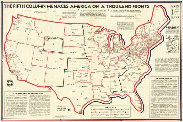 41-United States and World War II Map By Constitutional Educational League / Cloyd Gill / Joseph P